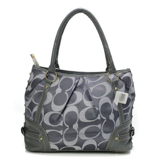 Coach Poppy In Signature Medium Grey Totes AEL - Click Image to Close